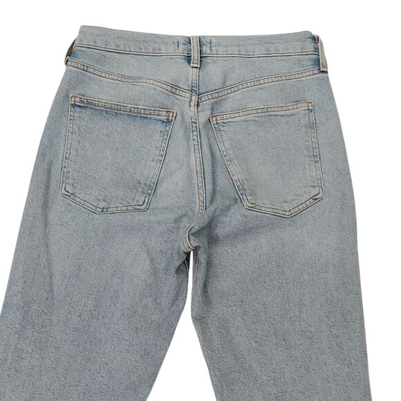 Agolde Merrel Jeans Women 25 Light Blue Cotton Blend Stretch Mid Rise Raw Hem - Picture 6 of 12